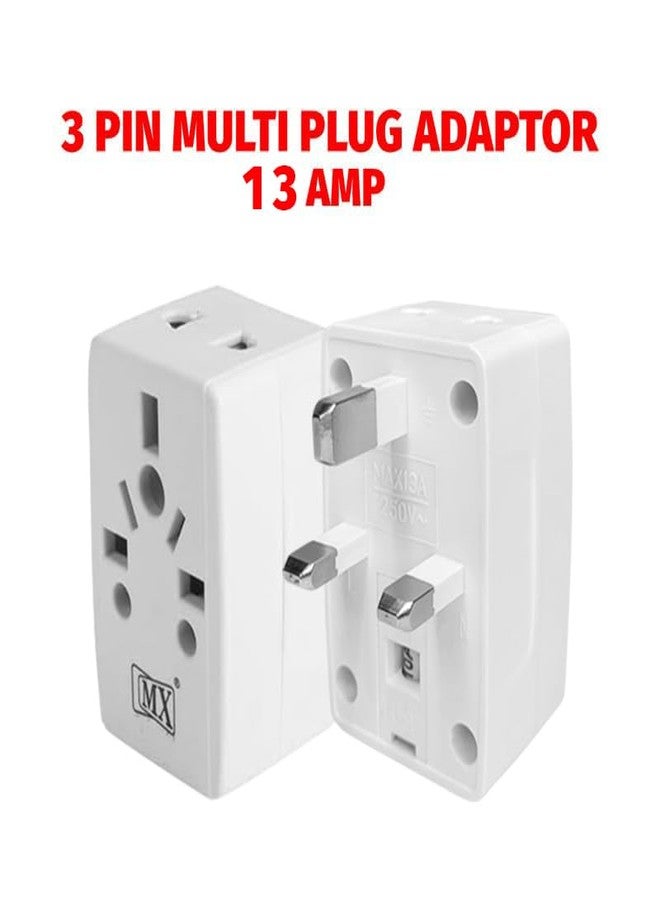 MX Universal Travel Adapter Plug 13A Power Converter for UK Type-G Outlets Compatible with Type-D, Type-I Plugs International Plug Adapter for India, Australia, China, Dubai, Singapore, England - Image 2